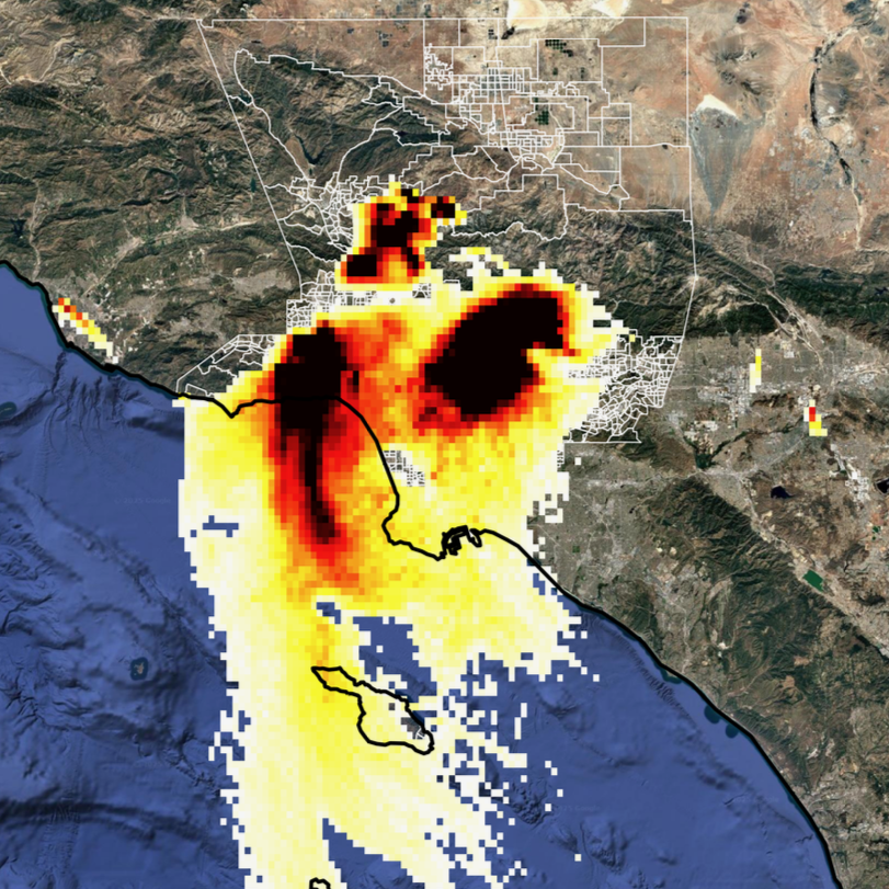 High-resolution map of wildfire smoke exposure and estimated excess mortality across Los Angeles County census tracts during the 2025 fires